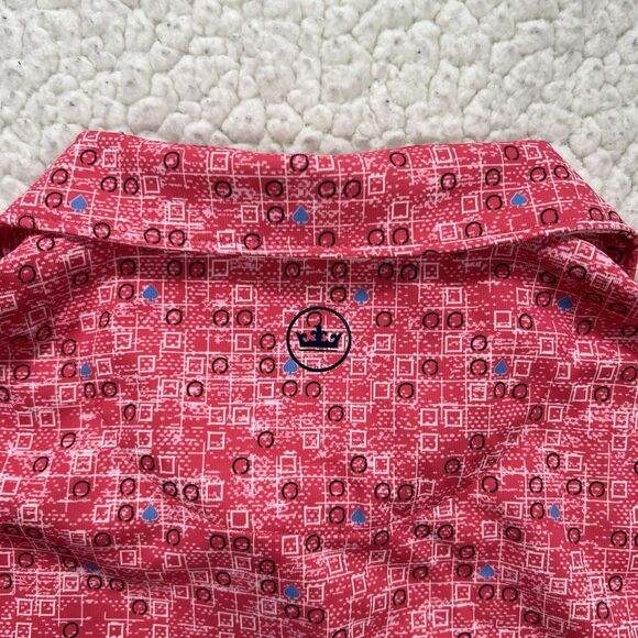 Peter Millar Sleeveless Golf Polo Shirt Women’s Small Pink Geo Print Athliesure - Picture 6 of 10
